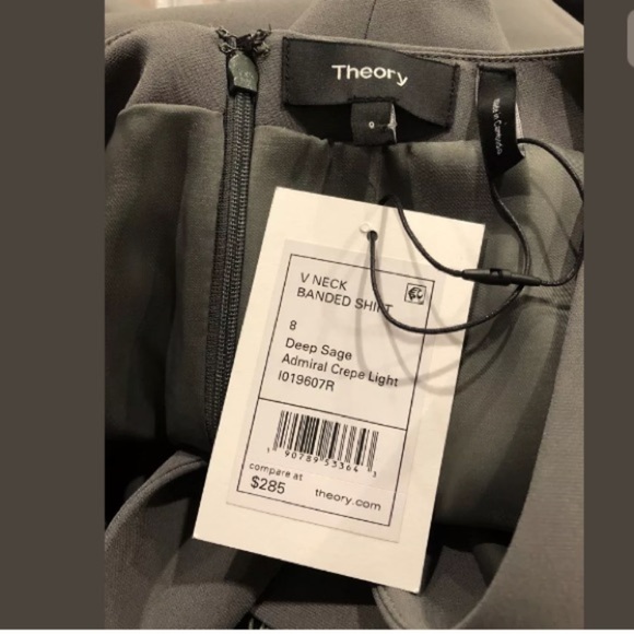 Theory Women's V-neck Crepe Banded Shift Dress NWT - Picture 5 of 6